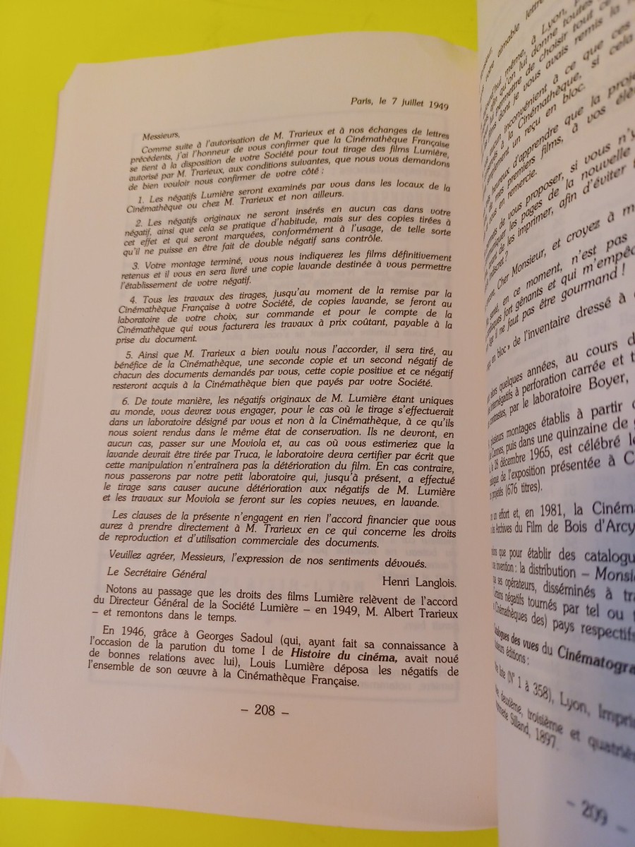 Livre Documentation Générale Lumière Film – Occasion