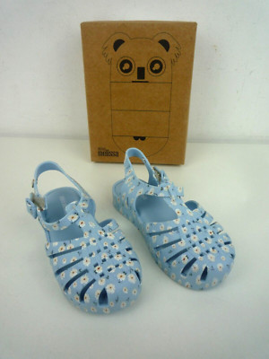 MINI MELISSA SÄUGLINGE BLUMEN BESITZ DRUCK HELLBLAU JELLY SANDALEN GRÖßE UK 9