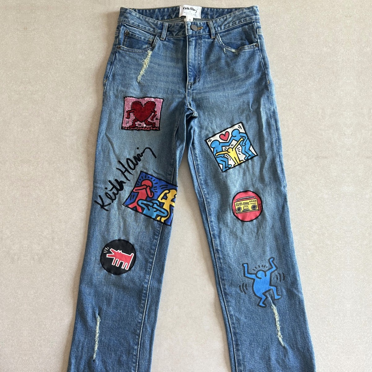 Keith Haring x Alice + Olivia Patch Jeans Size 26 | eBay Keith Haring x Alice + Olivia Patch Jeans Size 26 | eBay