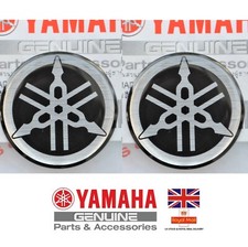 YAMAHA SILBER ORIGINAL TANKEMBLEM ABZEICHEN GEL ABKLEBER AUFKLEBER 40 MM