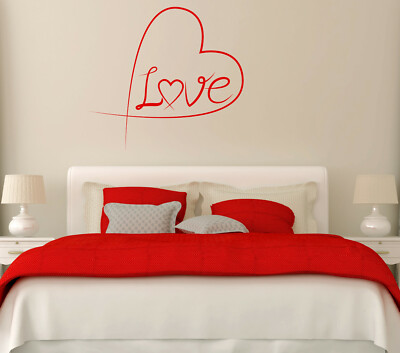 Wall Sticker Vinyl Decal Love Hand Lettering Heart Decor (n1227)