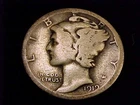 1919-D Mercury Dime, About Good Grade