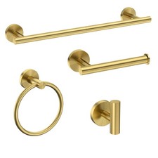 Modern Gold Bathroom Accessories Set 4PCS 18" Towel Bar Stainless Steel SUS304