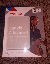 Toshiba Canvio Advance+ 2TB Portable External HDD White USB-C/USB-A Backup