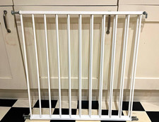Pair of White BabyDan no trip, adjustable child stair gates in v good condition