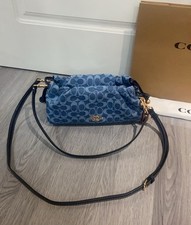 NEW Faye Shoulder Bag Signature Denim 2Way CDE45 Handbag Outlet