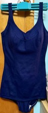 Vintage 60  s CATALINA Bathing Suit Sz 12 Blue w/ Adjustable Straps Navy Preowned