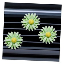 3PCS Daisy Flower Car Dashboard Air Vent Trim Clip, Cute Daisy Air Green