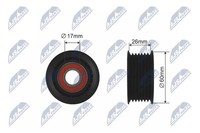 NTY Umlenk-/FüHrungsrolle Keilrippenriemen RNK-SU-007 60Mm FüR Suzuki Vitara 2