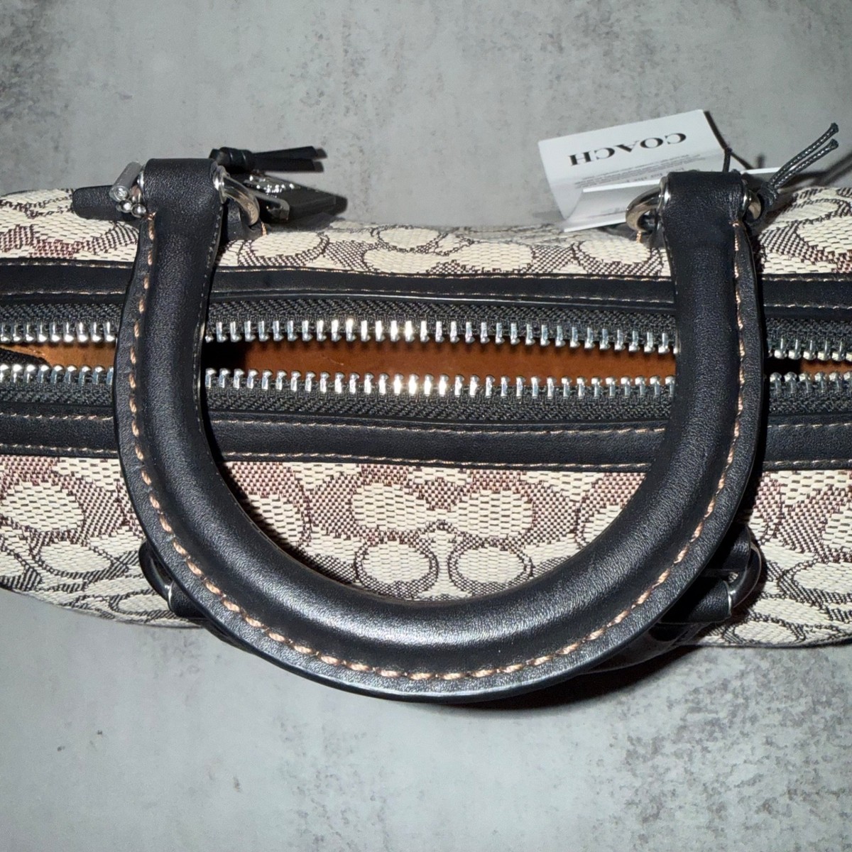 Coach Ruby Satchel 25 In Signature Textile Jacquard Cocoa Black