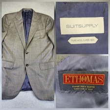 Suitsupply Blazer Mens 42L Ethomas Wool Super 150's Gray Sport Coat Jacket