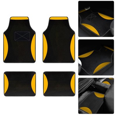 Car Floor Mat for Chevrolet Type2 Type B Liner Carpet Suede Type 5 Black Yellow
