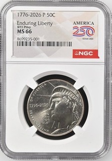 1776 2026 W Enduring Liberty Half Dollar MS66 50c NGC 911 Privy Always Remember