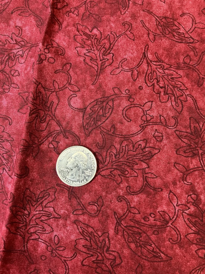 Harvest Melody Soft red tone on toneCotton Nancy Halvorson Benartex 2/3 yard - Image 3 of 4