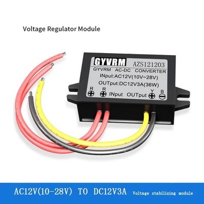 AC-DC Power Converter AC12V to DC12V 3A 36W Voltage Regulator Module 10-28V