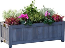 Wooden Oblong Folding Planter Rectangular Wooden Garden Planters for Outdoor