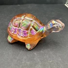 Fenton Lenox  Sunset Pink Iridescent Hand Painted Turtle Figurine