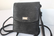 Borsa da viaggio Marella nera effetto lucertola tracolla/cintura bum mini bag