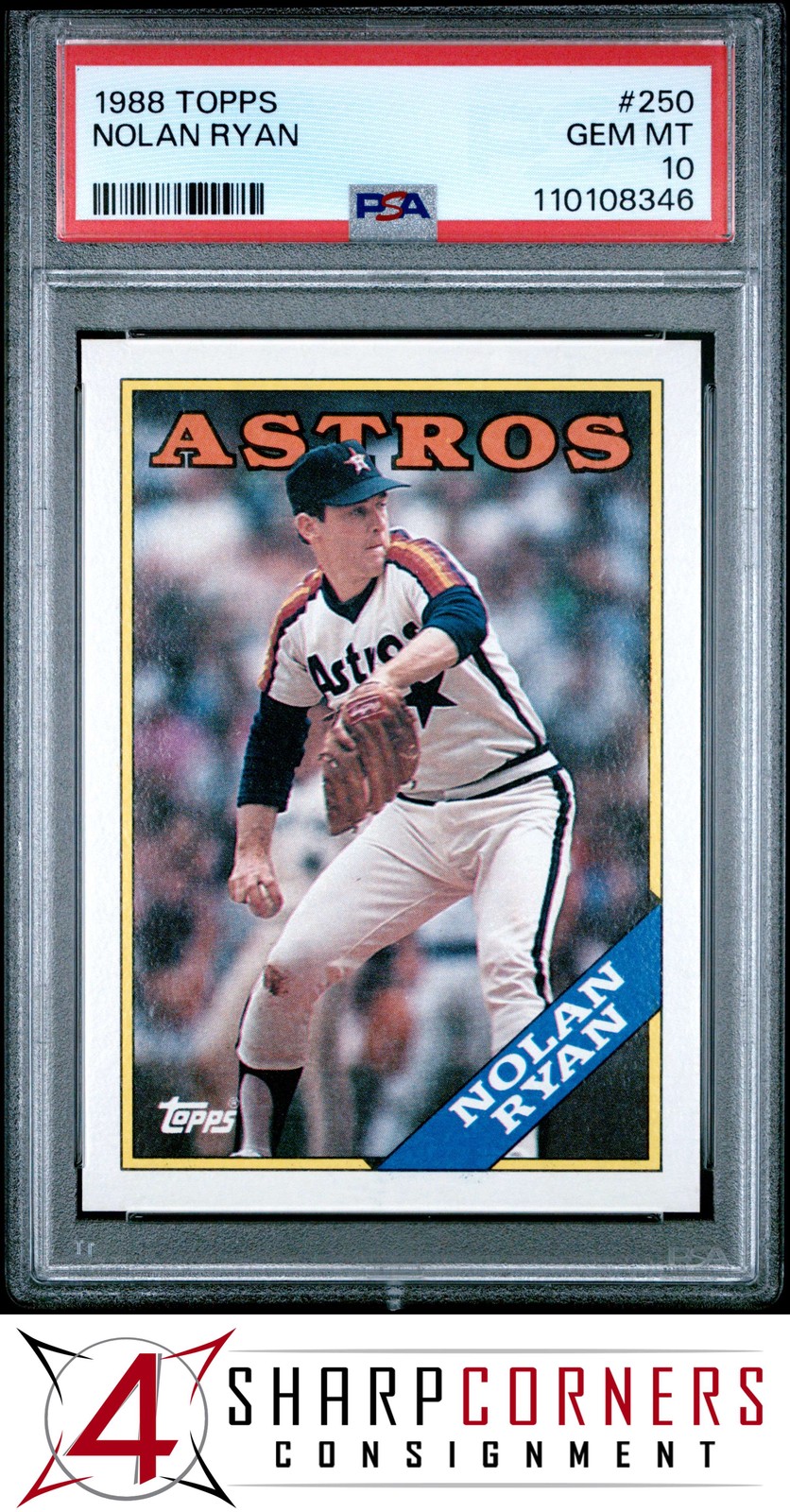 1988 TOPPS #250 NOLAN RYAN ASTROS HOF PSA 10