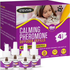 Cat Calming Pheromone Diffuser 4 Pack Cat Calming Diffuser Refills Anxiety Relie