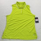 Nike Dri-Fit Damen Victory ärmellos neongrün Golf Polo Größe Large