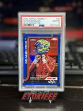Oliver Bearman RC 2025 Topps Chrome F1 Debut #123 Blue Refractor /150 - PSA 10