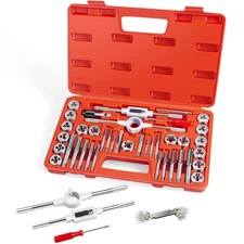 EFFICERE 40-Piece Premium Tap and Die Set, SAE Unified Screw Thread, Size 4 t...
