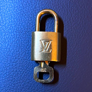 Louis Vuitton Brass Padlock Lock with LV Logo, Key Hole Hardware Accessory