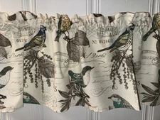 Birds Valance Curtain kitchen window treatment RV Custom curtains 42x14