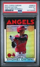 2021 TOPPS CHROME 1986 TOPPS BASEBALL 86BC9 SHOHEI OHTANI PSA 10  GEM MINT