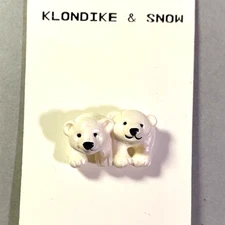 2012 JHB Polar Bears Klondike and Snow Novelty Button Plastic 1"