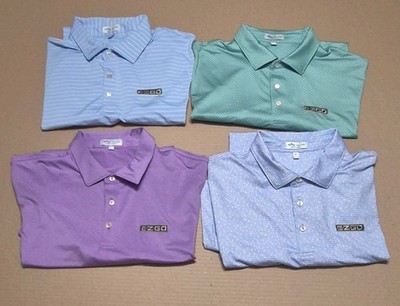 Lot of 4: Peter Millar Summer Comfort EZGO Golf Polos Size XL Short Sleeve