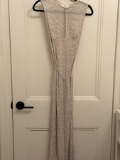 Zimmermann Arcadia Teardrop Dress in beige leopard print, size 1