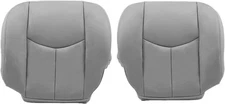 Driver & Passenger Side Bottom Leather Seat Cover Light Gray #922 Compatible