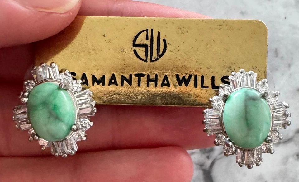 Samantha Wills - Stud Earrings, Turquoise/ Crystal / shiny silver  - image 4 of 4