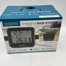 La Crosse Technology Digital Rain Gauge Wireless Indoor Temperature 300-ft Range