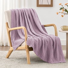 Love's Cabin 6-Layer 100 Cotton Muslin Blanket 50x60 Lightweight Lavender