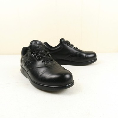 SAS Free Time Comfort Walking Shoes Size 9W Black Leather NO INSOLES Lace Up 