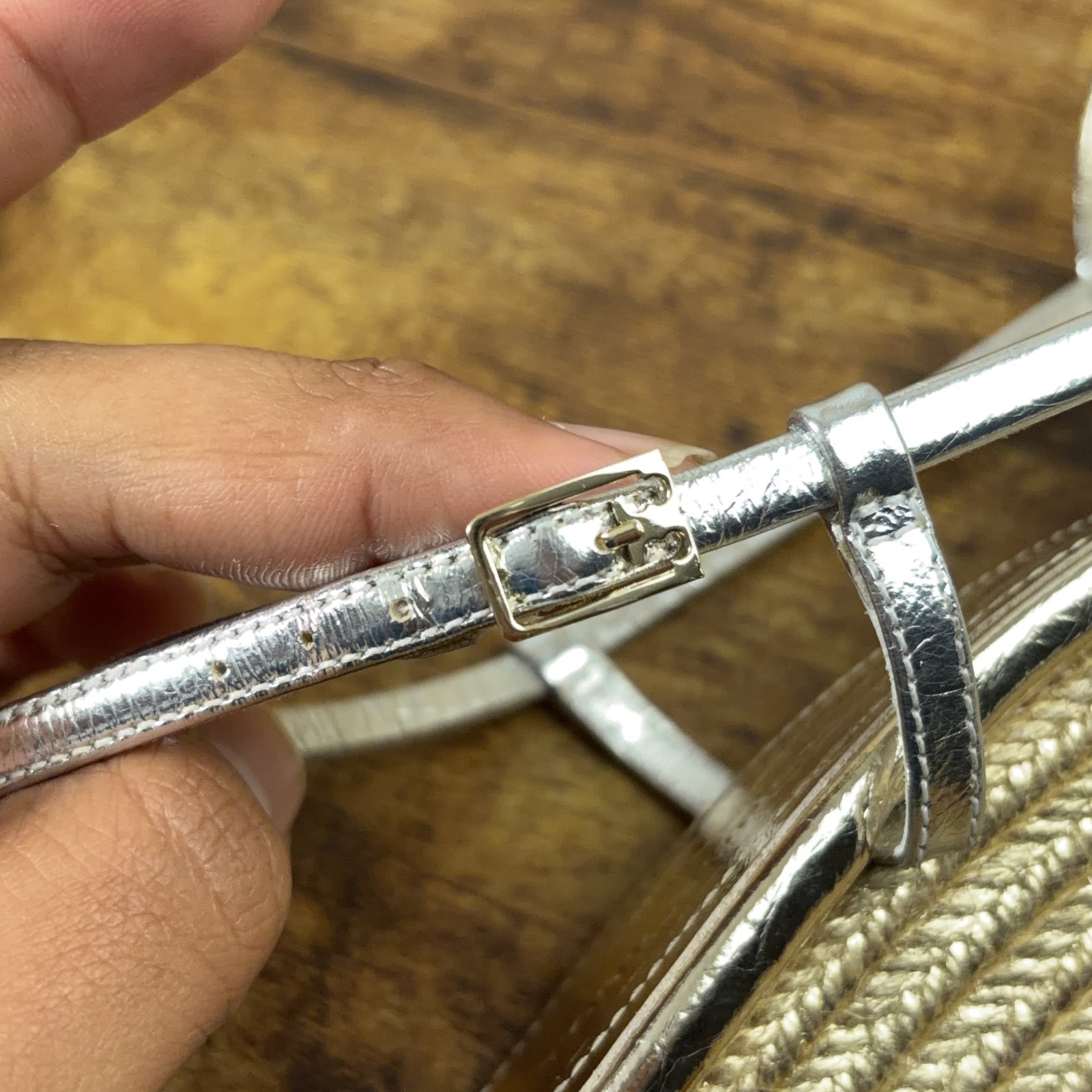 Tory Burch Espradille Wedge Sandals Womens Size 7.5M Mettalic Silver Gold thumbnail 15