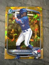 2025 Bowman Chrome Sapphire Arjun Nimmala Prospects Gold 36/50 Blue Jays