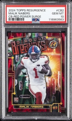 2024 TOPPS RESURGENCE CIRCUIT BREAKERS RED POWER SURGE MALIK NABERS 4/5 PSA 10