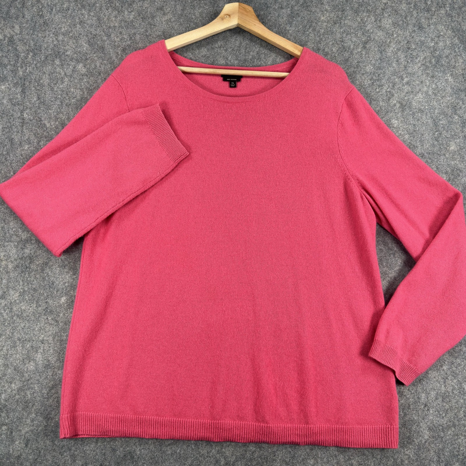 Talbots Sweater Womens XL Pink 100% Cashmere Crewneck Pullover Knit Long Sleeve