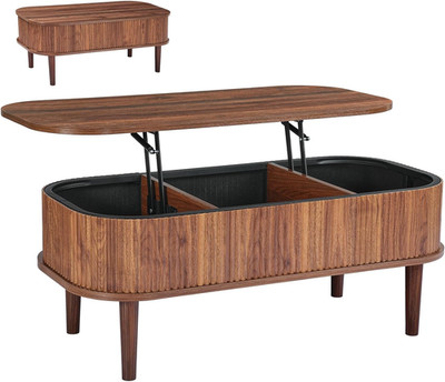 Stylish Mid Century Lift Top Coffee Table with Secret Storage Compartment