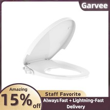 Elongated Bidet 19" Non-Electric Self Cleaning Dual Nozzles Soft Close Lid Insta