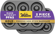 Gold Non-Stick 2 Piece Donut Pan Set, Stainless Steel Bakeware, Made without PFA