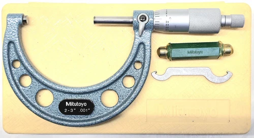 MITUTOYO Outside Micrometer 2-3 in. No. 103-179 Ratchet Stop - Made in JAPAN 