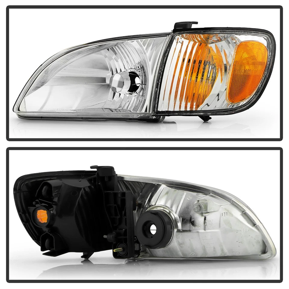 For 2001 2022 2003 Toyota Sienna Headlights Headlamps w/Corner Lights Left+Right - Imagem 3 de 4