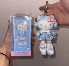 Sanrio Hello Kitty 80s Blue Headphones & Dress Kawaii y2k Bag Charm  Keychain