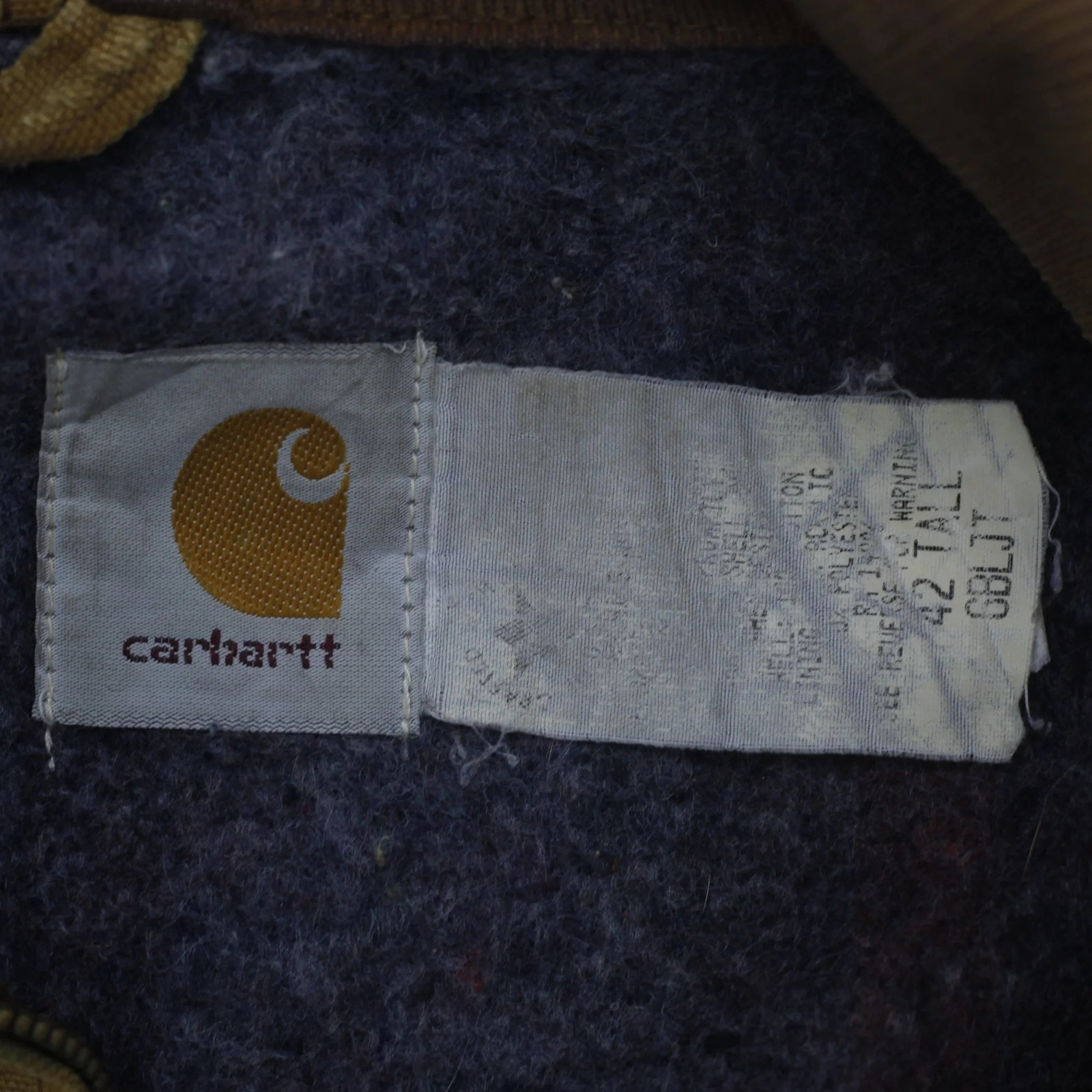Vintage 90s Carhartt 6BLJ Detroit Flannel Lined Workwear Distressed Jacket Tall image 3