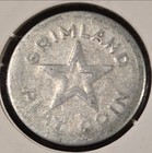 WWII Era 5 Pfennigs Grimland Play Token Open Star From German Tin Toy Cash Box — photo 1